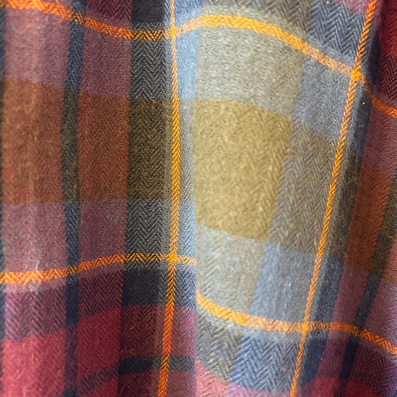 Natural Reflections Plaid Button Down Shirt - Blue, Red, Orange - Picture 3 of 4